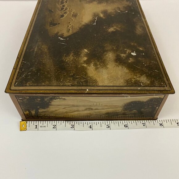 Vtg Vintage Uneeda NBC National Biscuit Company Hinged Box Farm Pasture Sheep - Picture 10 of 12